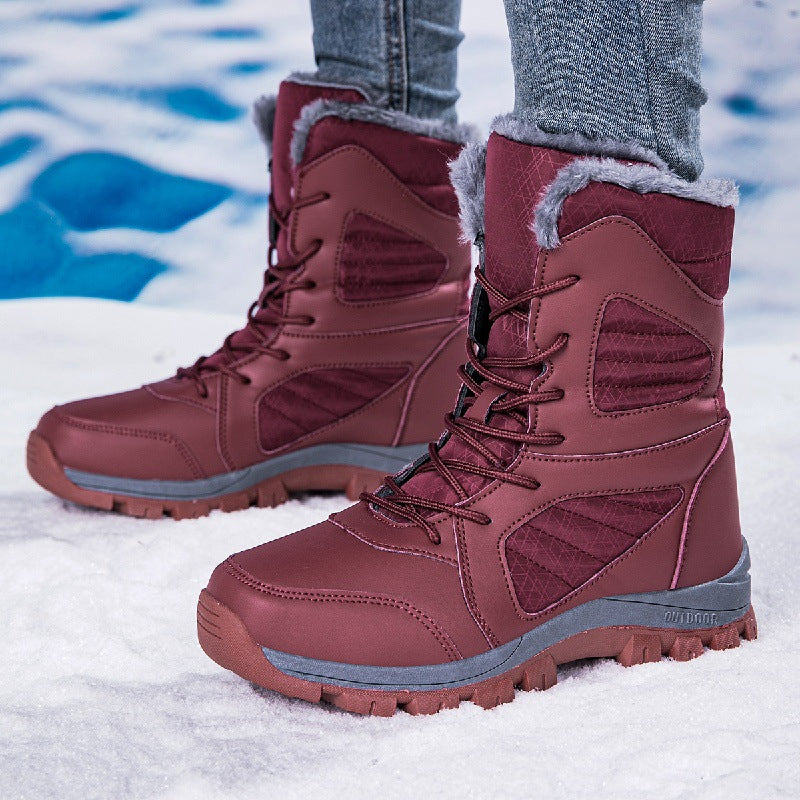 Women's Tall Winter Snow Boots with Warm Fleece Lining & Non-Slip Sole