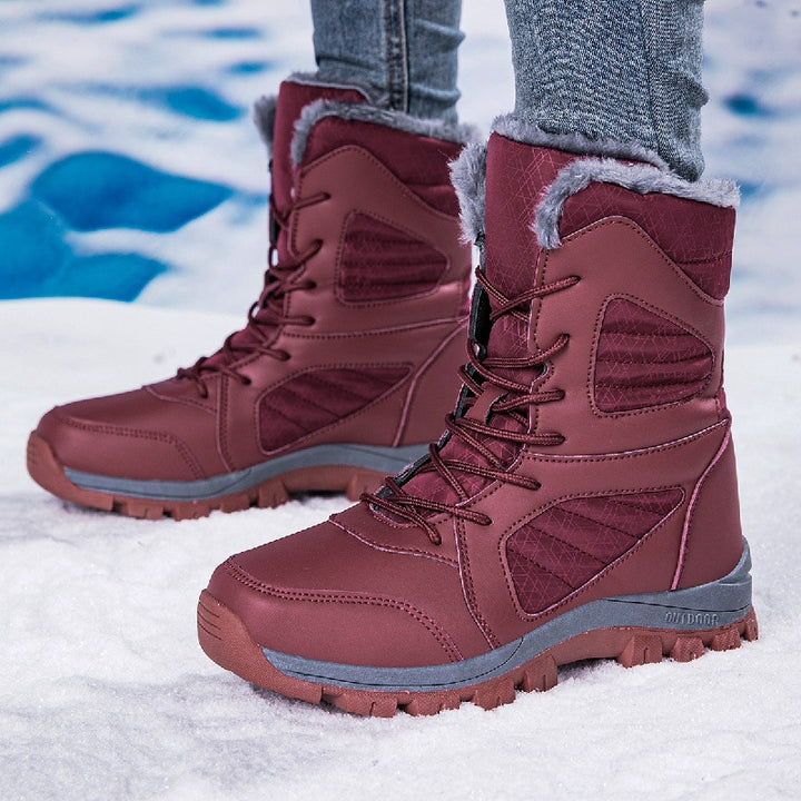 Women's Tall Winter Snow Boots with Warm Fleece Lining & Non-Slip Sole