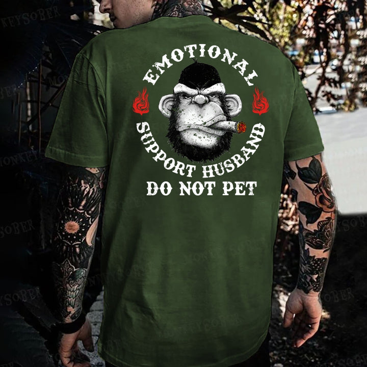 Emotional Support Husband Do Not Pet Monkey T-shirt