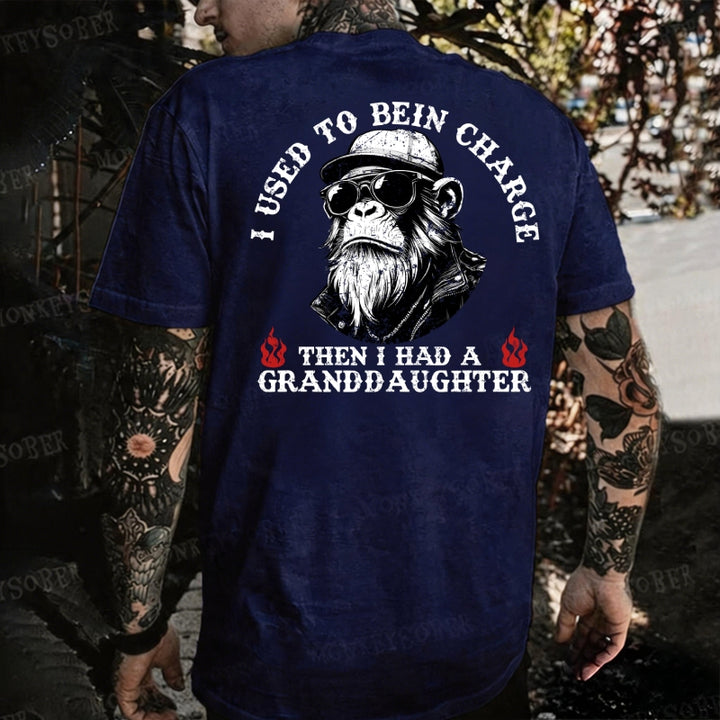 I Used To Be In Charge Then I Had A Granddaughter Monkey T-shirt