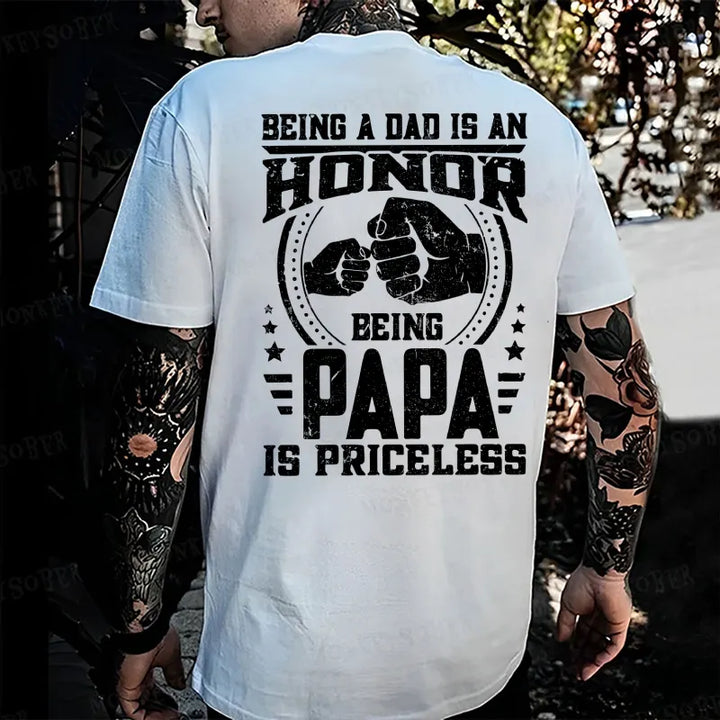 Being A Dad Is An Honor Being A Papa Is Priceless Monkey T-shirt