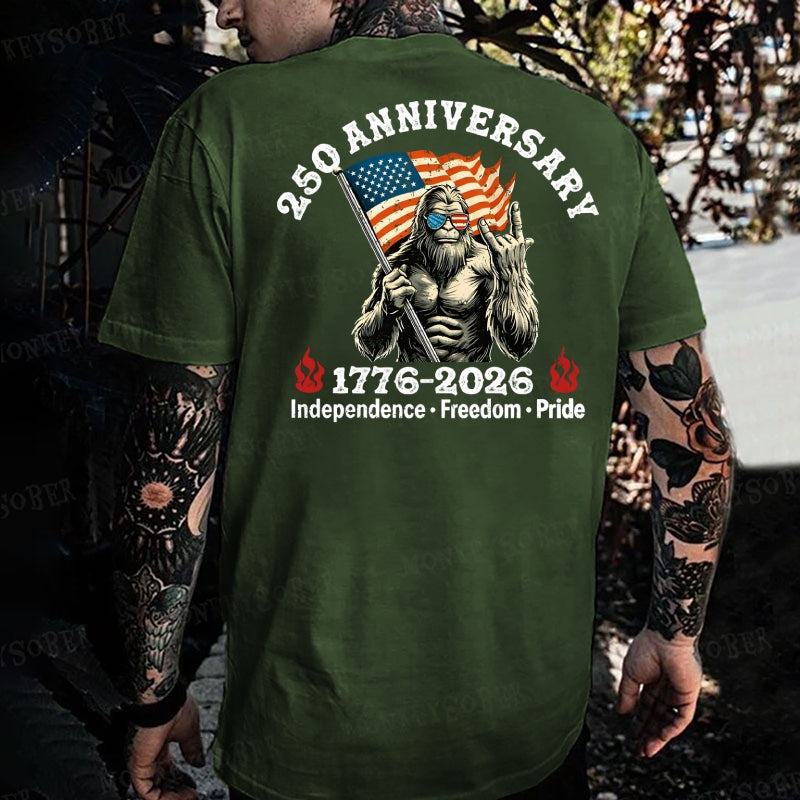 250 Anniversary 1776-2026 Independence Freedom Pride Monkey T-shirt