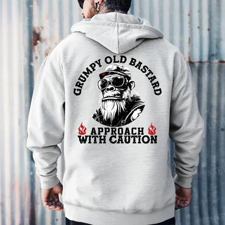 Grumpy Old Bastard Approach With Caution Hoodies