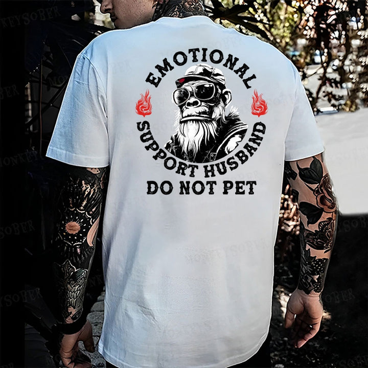 Emotional Support Husband Do Not Pet Monkey T-shirt