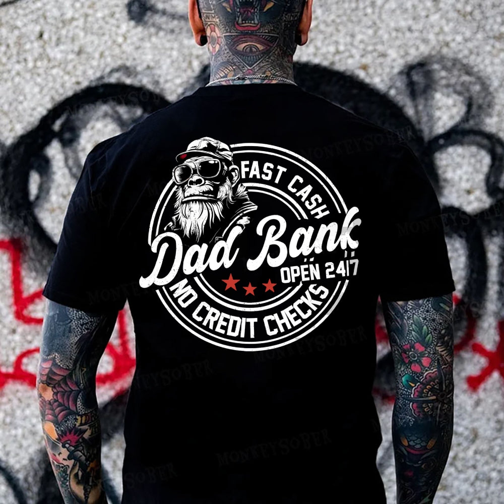 Fast Cash Dad Bank No Credit Checks Monkey T-shirt