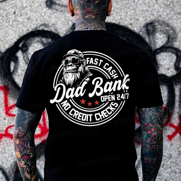 Fast Cash Dad Bank No Credit Checks Monkey T-shirt