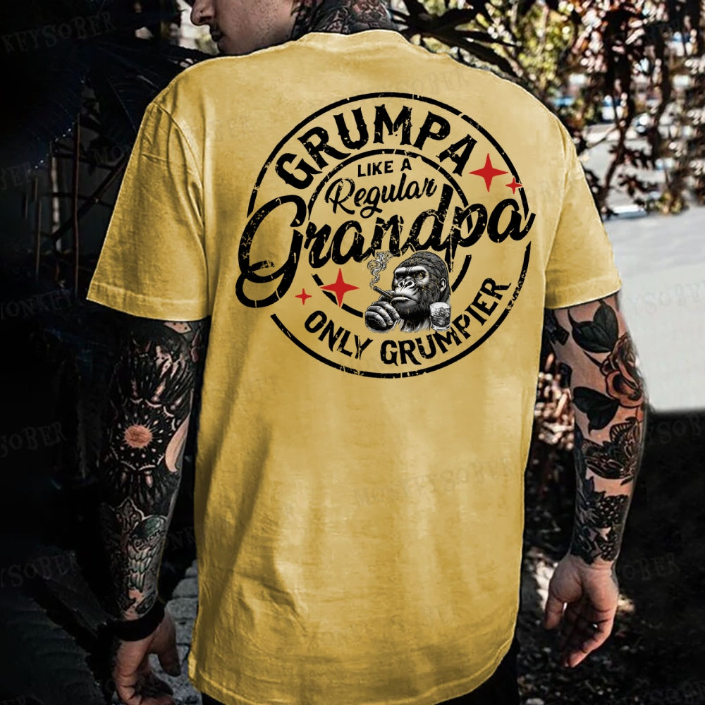 Grumpa Like A Regular Grandpa Only Grumpier Monkey T-shirt