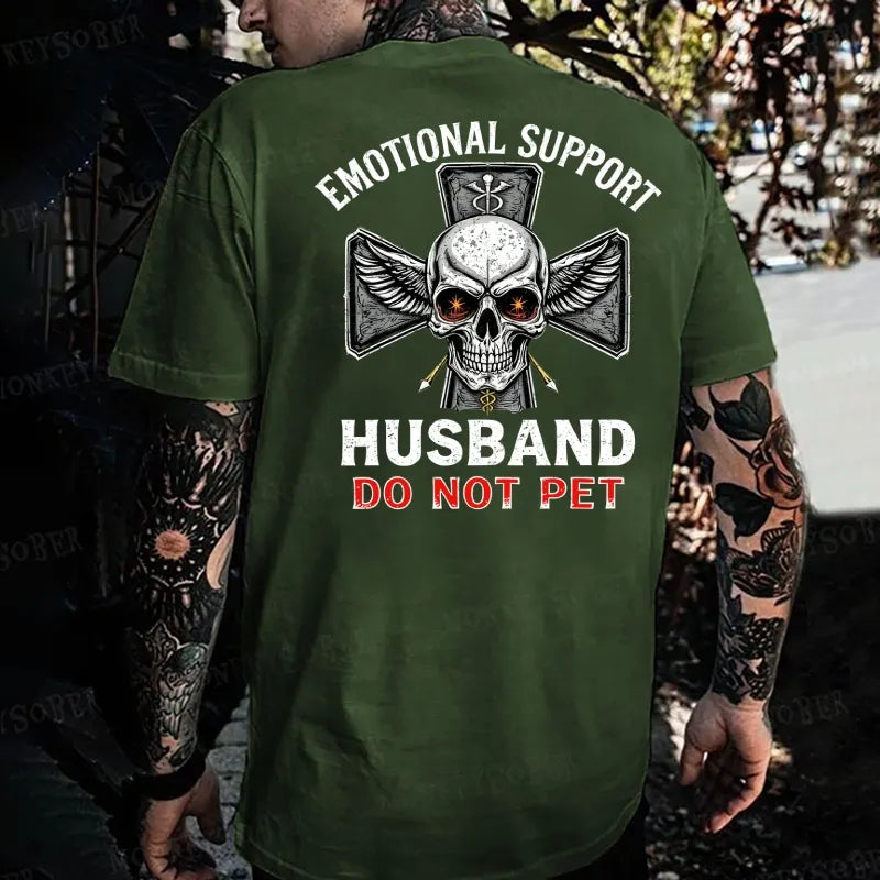 Emotional Support Husband Do Not Pet Monkey T-shirt
