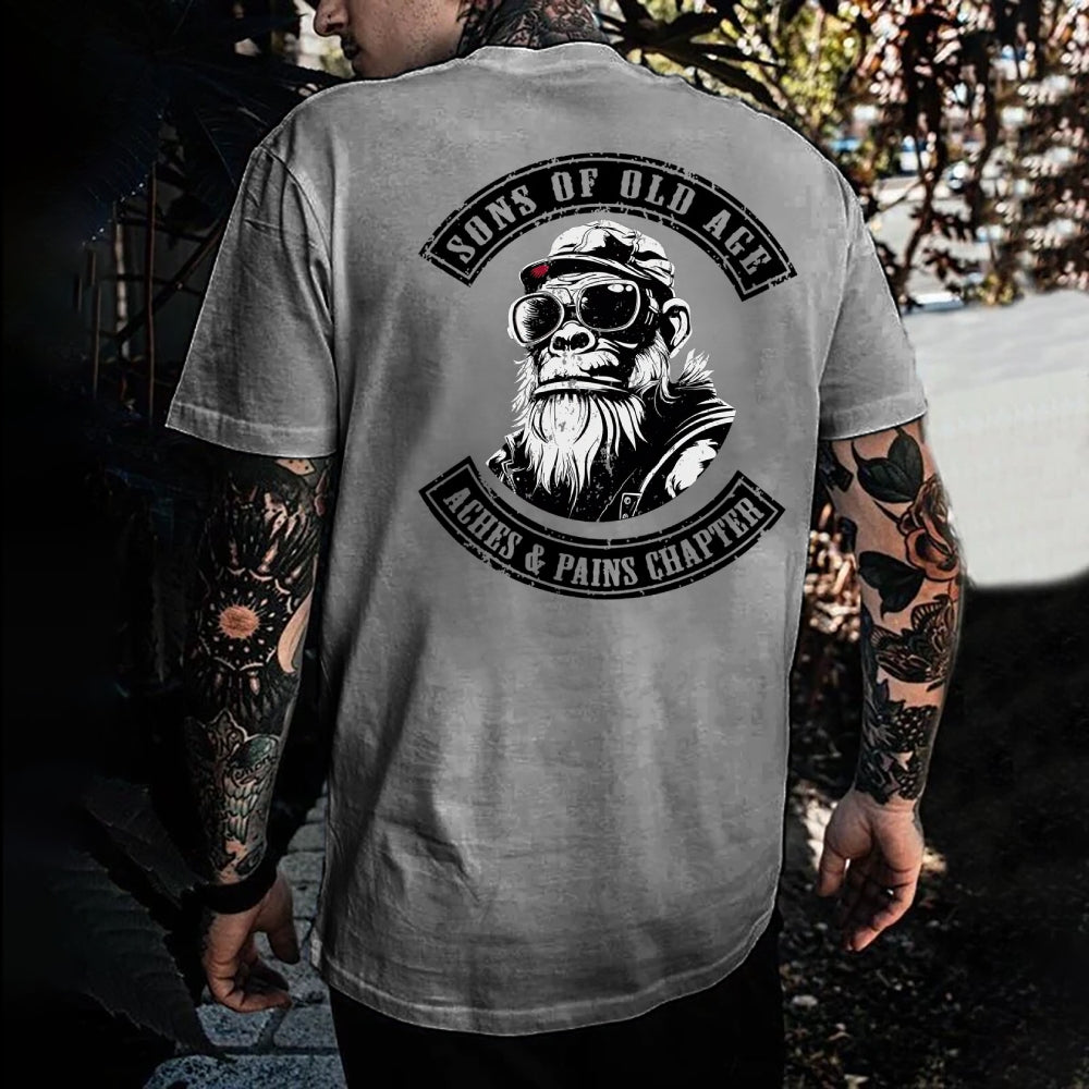 Sons Of Old Age Aches And Pain Chapter Funny Monkey T-shirt