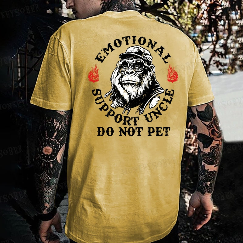 Emotional Support Uncle Do Not Pet Monkey T-shirt