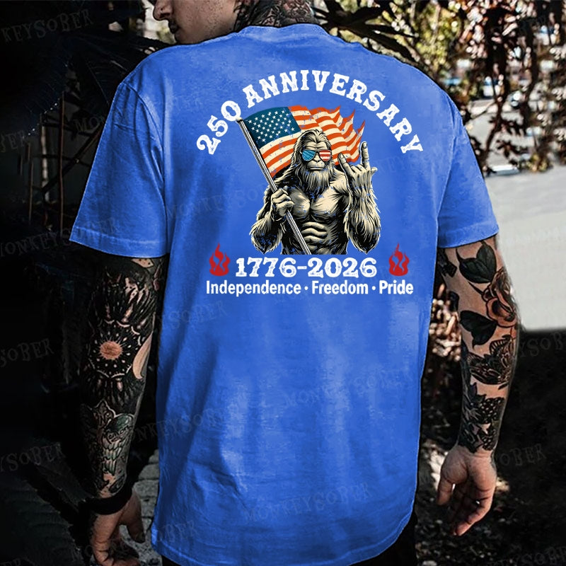 250 Anniversary 1776-2026 Independence Freedom Pride Monkey T-shirt
