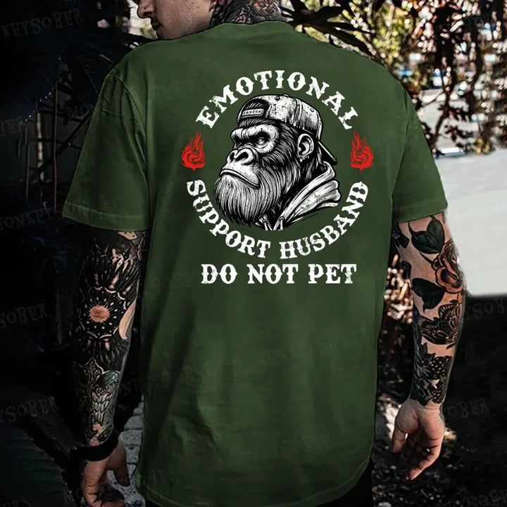 Emotional Support Husband Do Not Pet Monkey T-shirt