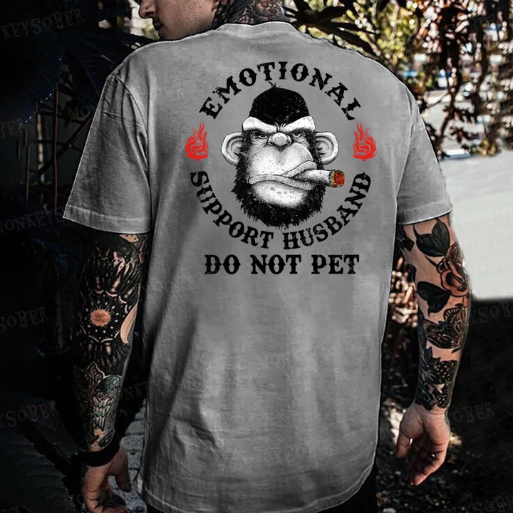 Emotional Support Husband Do Not Pet Monkey T-shirt