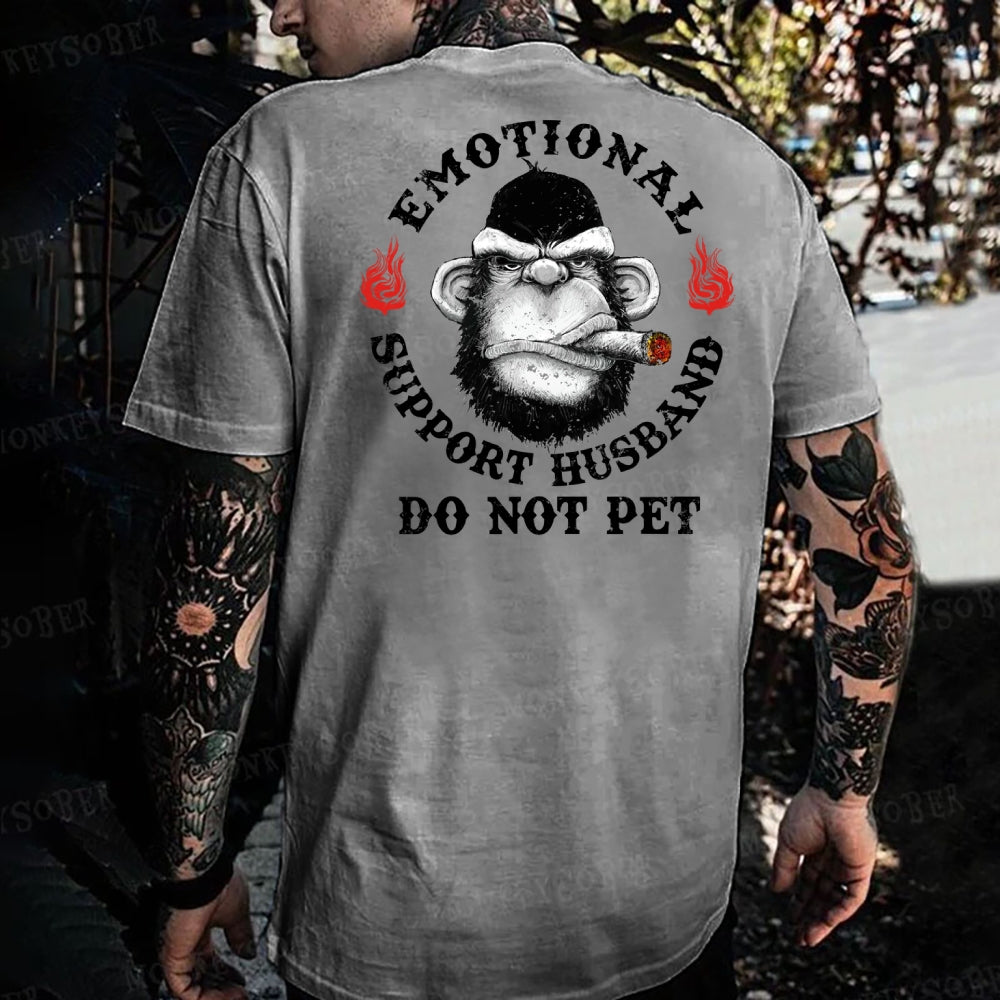 Emotional Support Husband Do Not Pet Monkey T-shirt