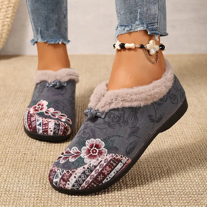 Women's Warm Floral Winter Ankle Boots – Cozy, Lightweight & Non-Slip Everyday Shoes