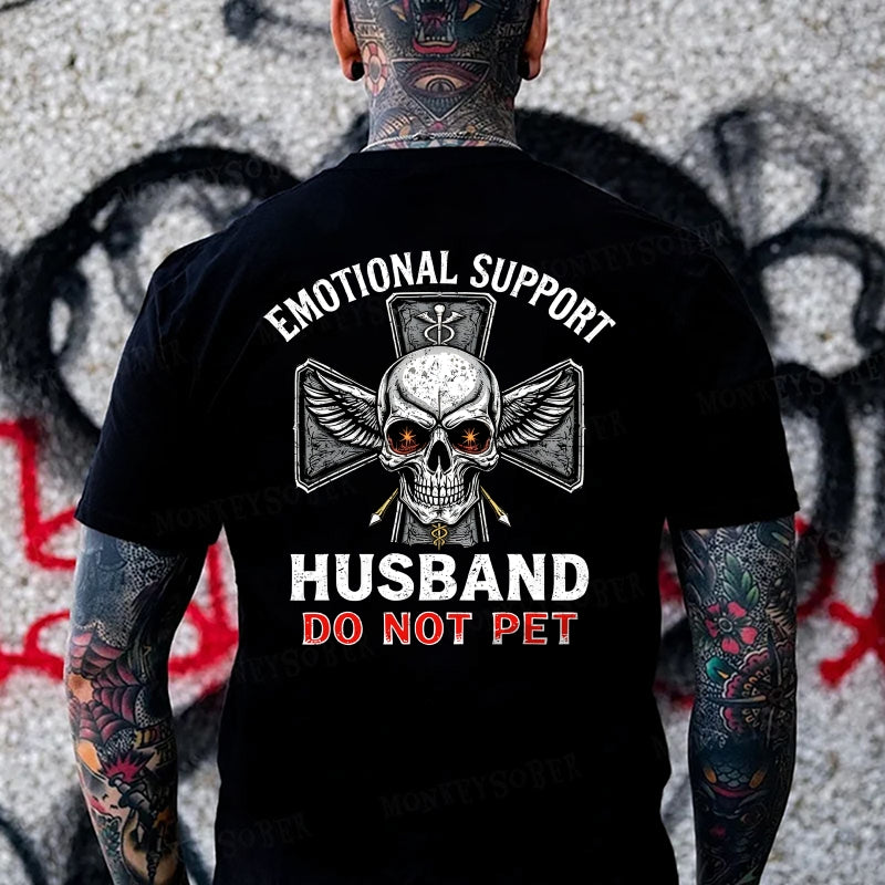 Emotional Support Husband Do Not Pet Monkey T-shirt