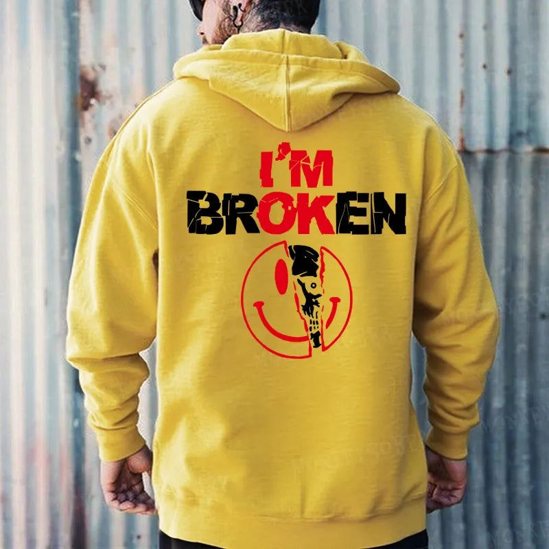 I'm Broken Skull Smile Hoodies