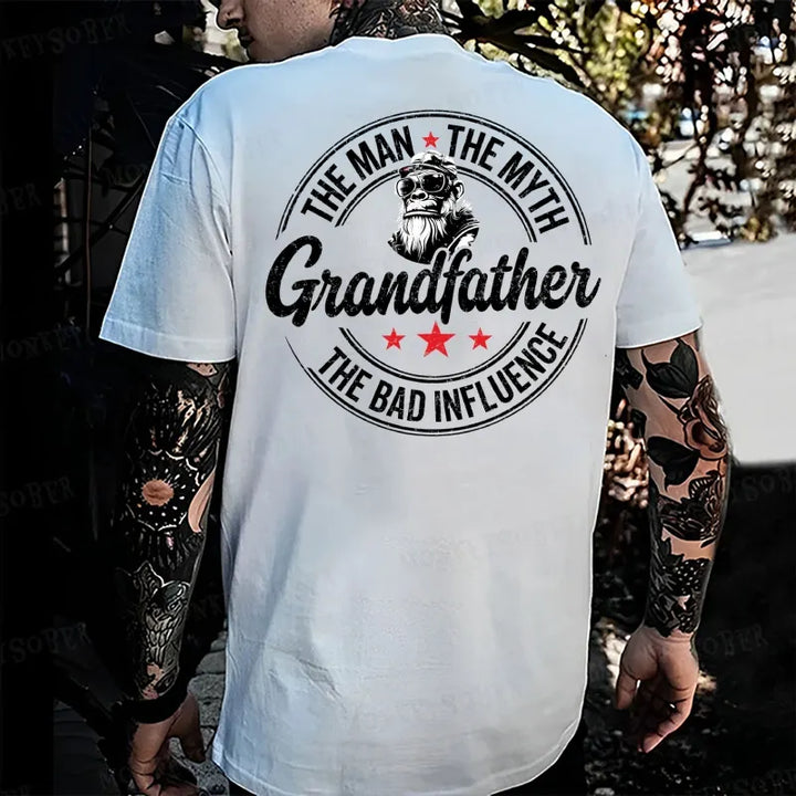 Grandfather The Man The Myth The Bad Influence Monkey T-shirt