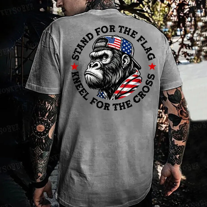 Stand For The Flag Kneel For The Cross Monkey T-shirt