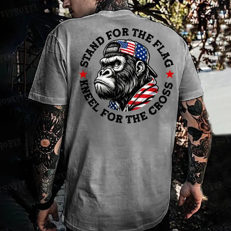 Stand For The Flag Kneel For The Cross Monkey T-shirt
