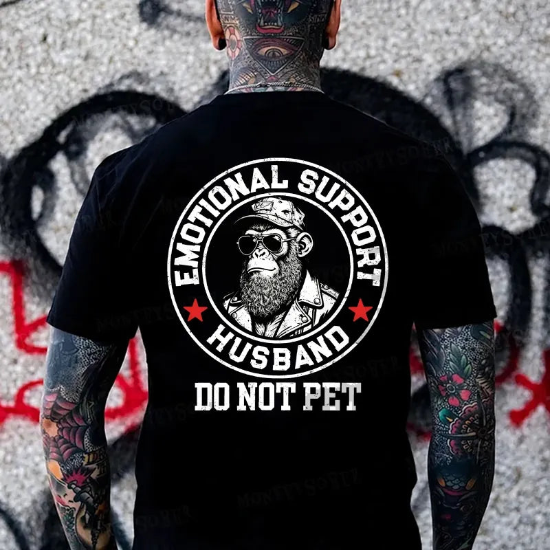 Emotional Support Husband Do Not Pet Monkey T-shirt