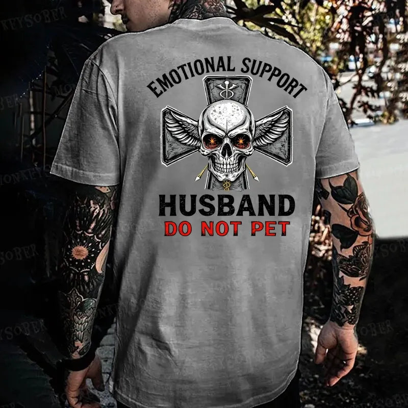 Emotional Support Husband Do Not Pet Monkey T-shirt