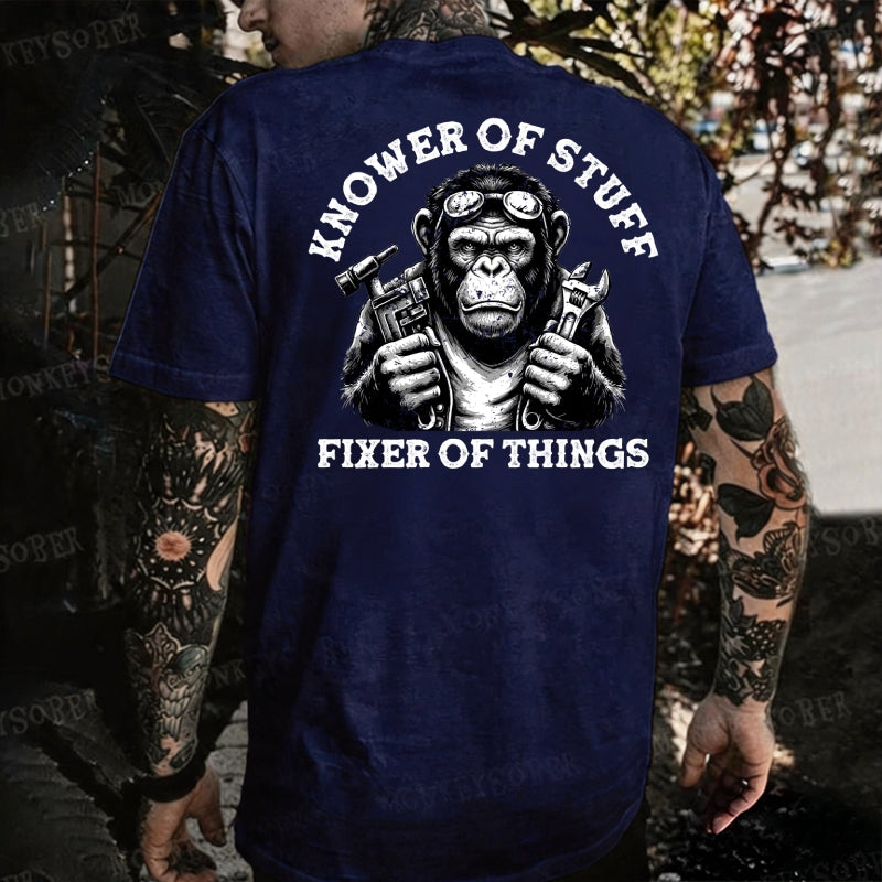 Knower of Stuff， Fixer of Things Monkey T-shirt