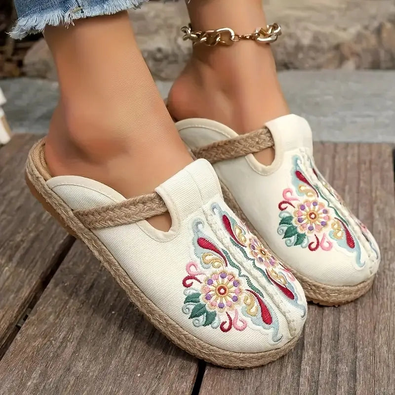 Women's Handmade Cotton Floral Mules-✈️Buy 2 Free Shipping✈️