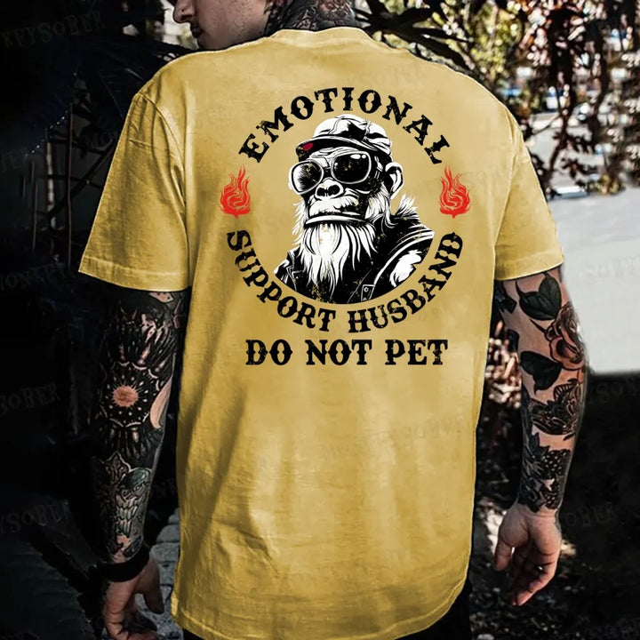 Emotional Support Husband Do Not Pet Monkey T-shirt