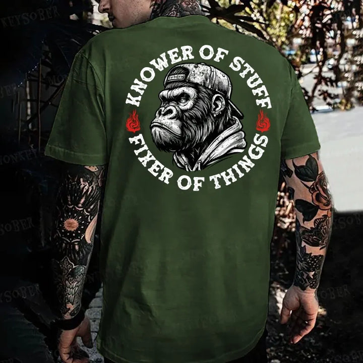 Knower of Stuff , Fixer of Things Monkey T-shirt