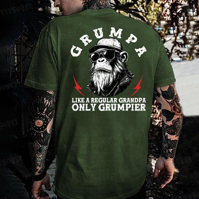 Grumpa Like A Regular Grandpa Only Grumpier Monkey T-shirt