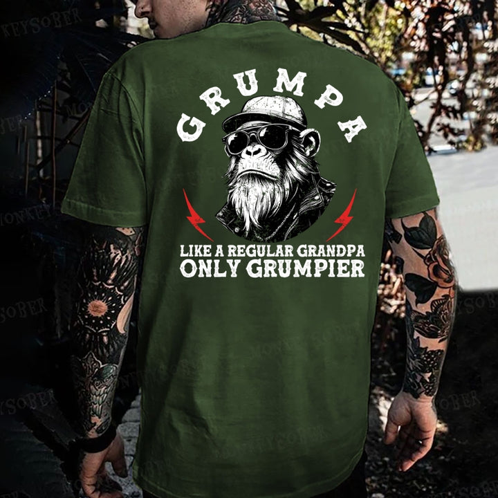Grumpa Like A Regular Grandpa Only Grumpier Monkey T-shirt