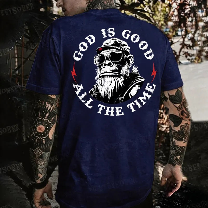 God Is Good All The Time Monkey T-shirt