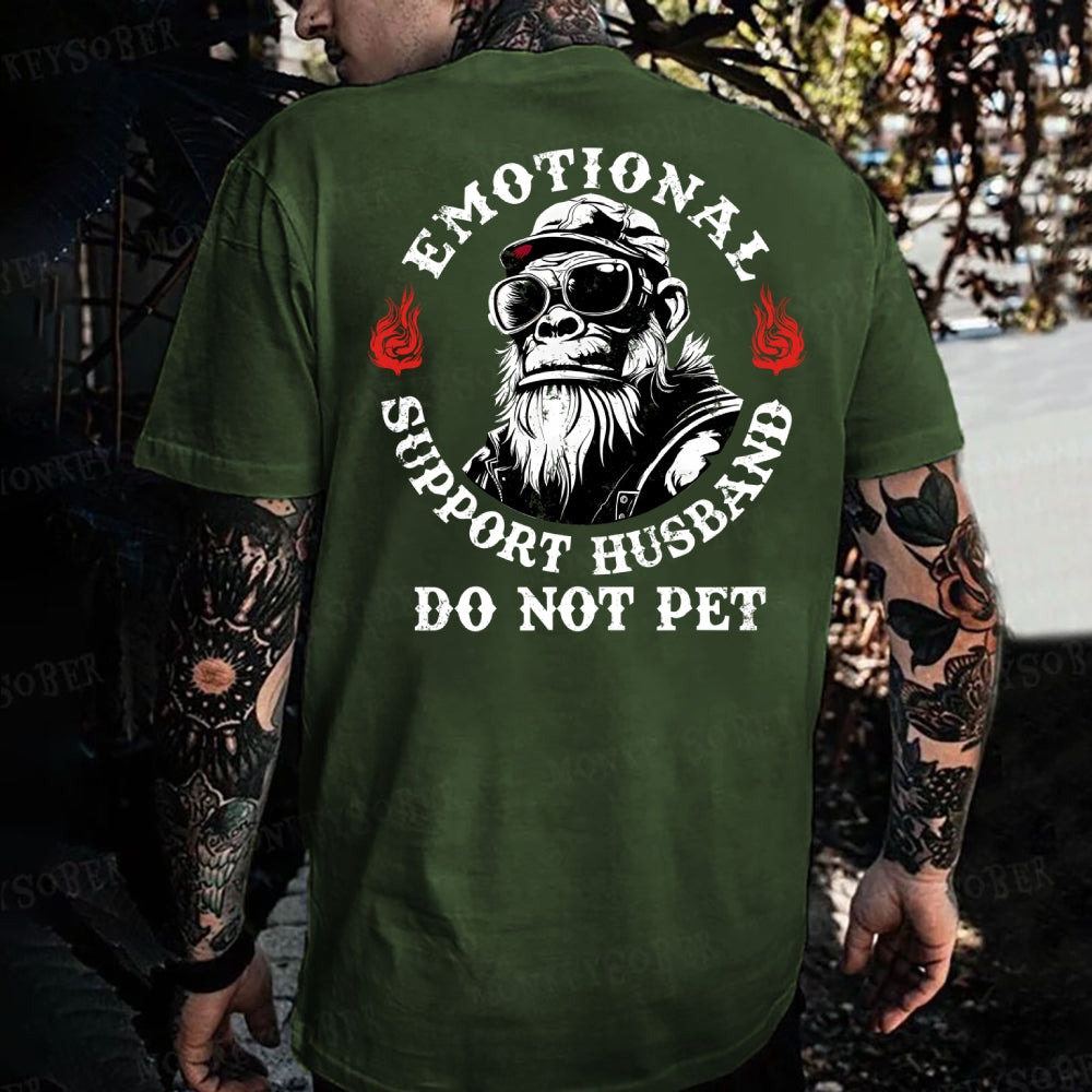 Emotional Support Husband Do Not Pet Monkey T-shirt
