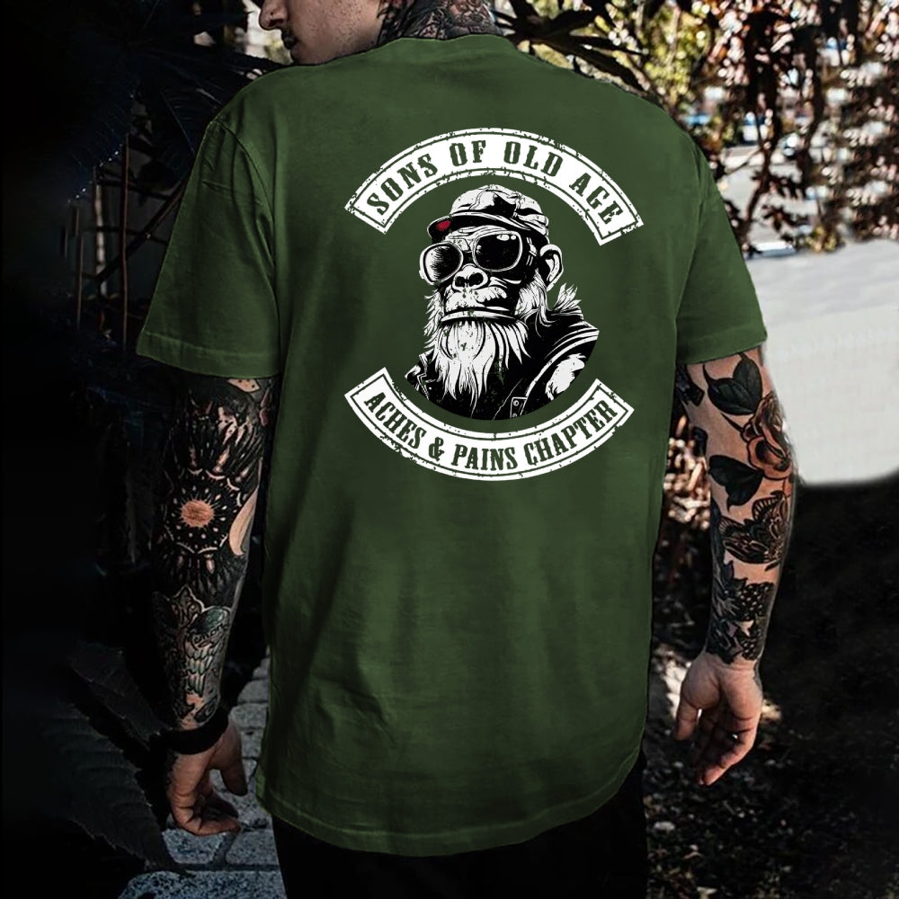 Sons Of Old Age Aches And Pain Chapter Funny Monkey T-shirt