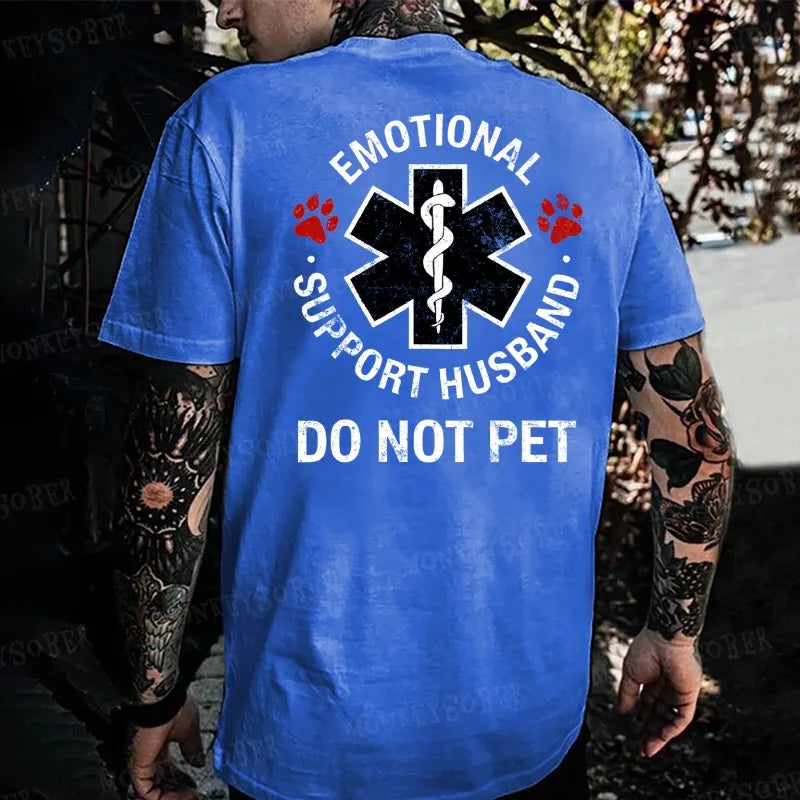 Emotional Support Husband Do Not Pet Monkey T-shirt