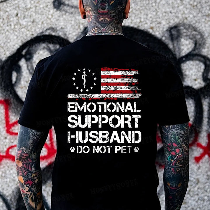 Emotional Support Husband Do Not Pet  Monkey T-shirt
