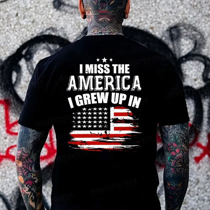 I Miss The America I Grew Up In USA Flag  Monkey T-shirt