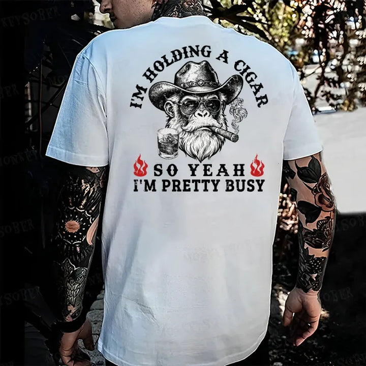 I'm Holding A Beer So Yeah, I'm Pretty Busy  Monkey T-shirt