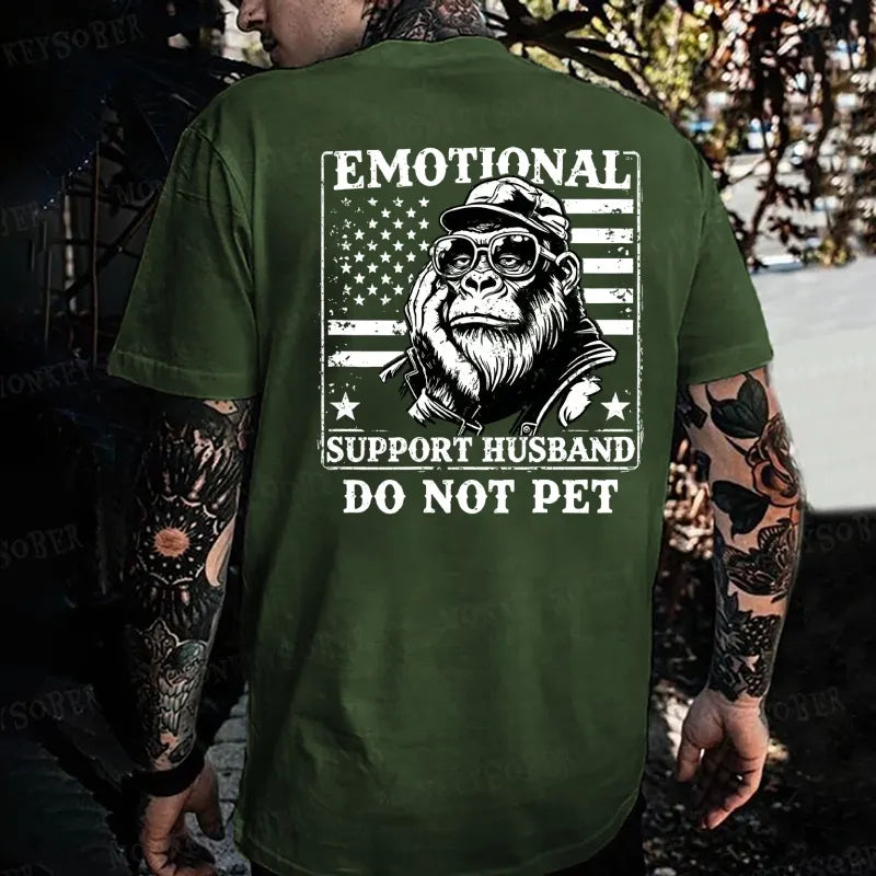 Emotional Support Husband Do Not Pet Monkey T-shirt