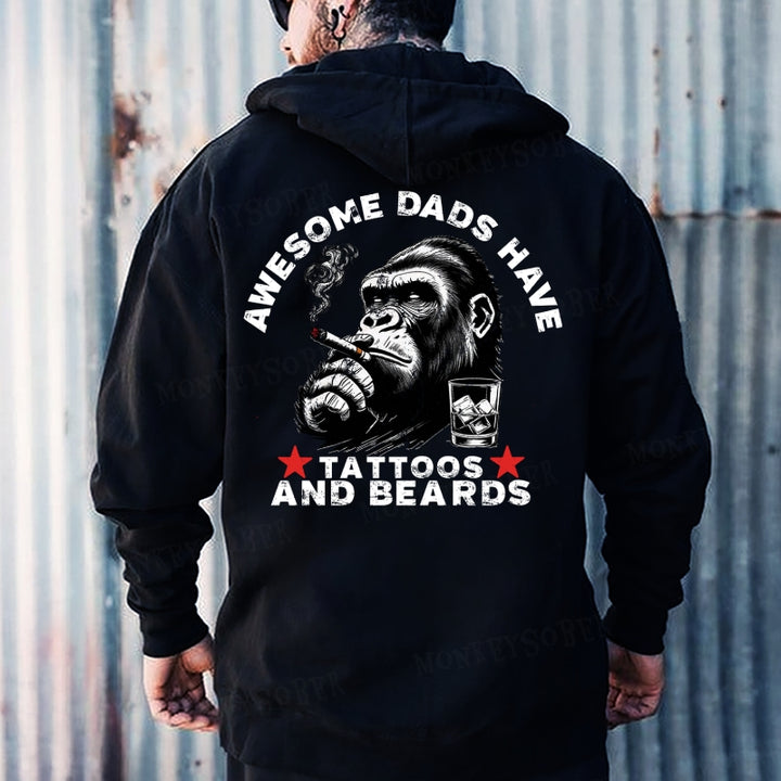 Awesome Dads Have Tattoos And Beards Hoodies