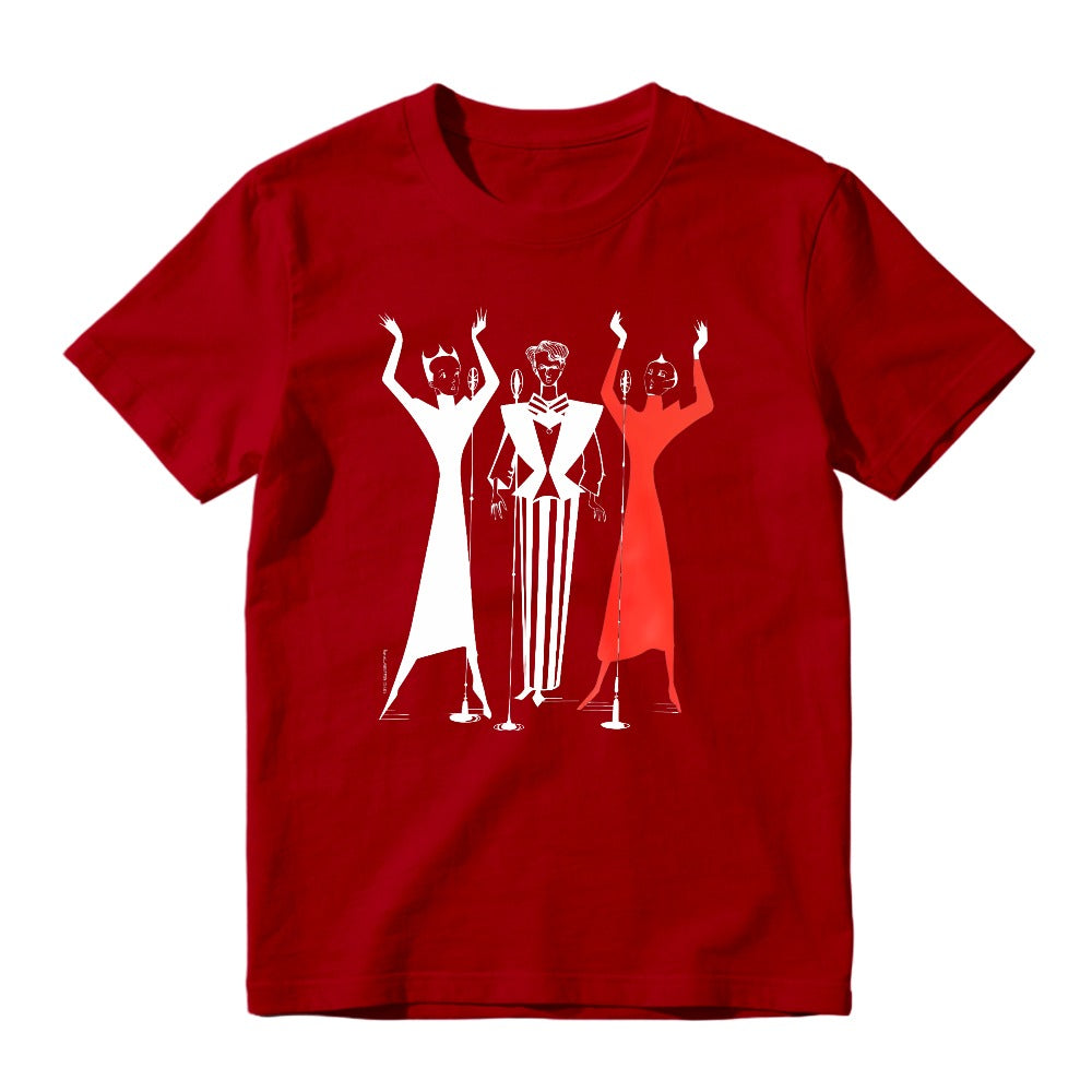 Retro Three Vocal Singers Graphic T-Shirt Vintage Choir Microphone Art Music Lover Short Sleeve Tee