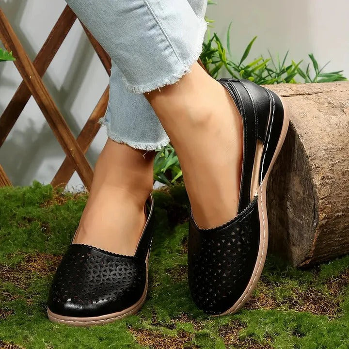 Women's Breathable Cutout Comfort Shoes – Lightweight Slingback Walking Flats