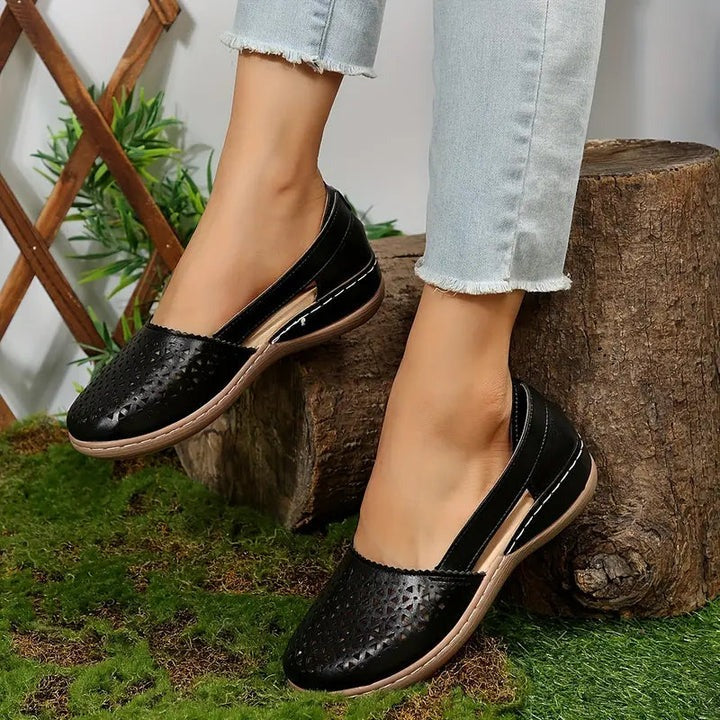 Women's Breathable Cutout Comfort Shoes – Lightweight Slingback Walking Flats