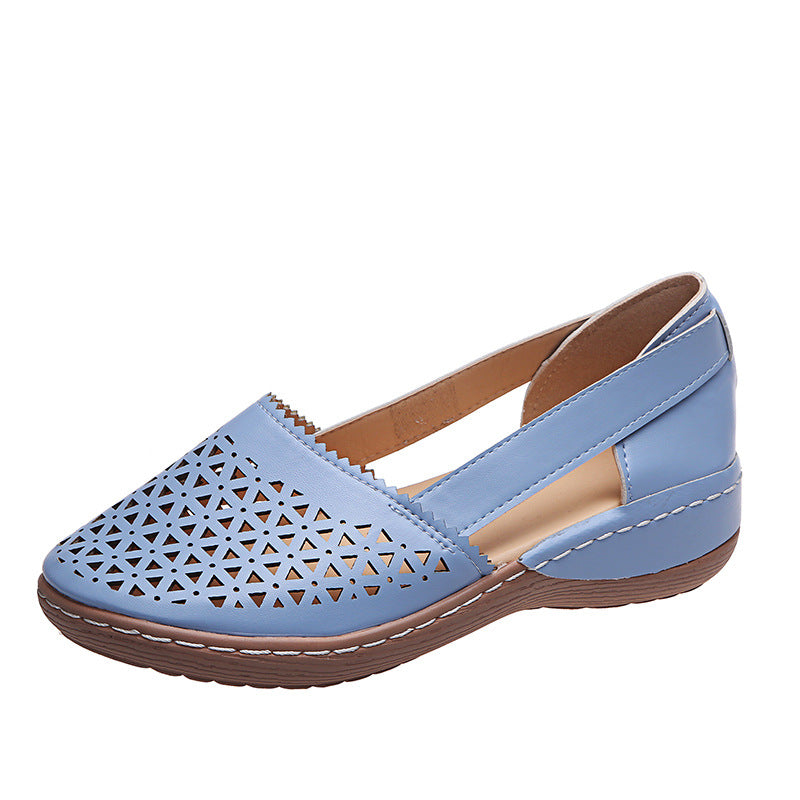 Women's Breathable Cutout Comfort Shoes – Lightweight Slingback Walking Flats