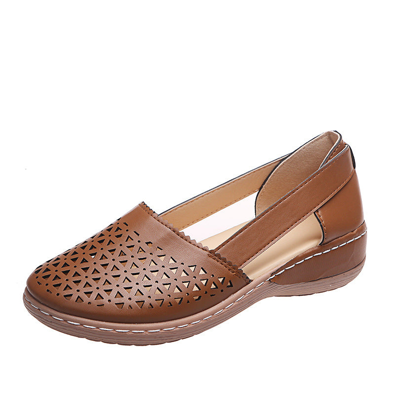 Women's Breathable Cutout Comfort Shoes – Lightweight Slingback Walking Flats