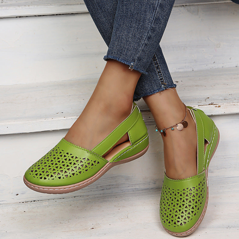 Women's Breathable Cutout Comfort Shoes – Lightweight Slingback Walking Flats