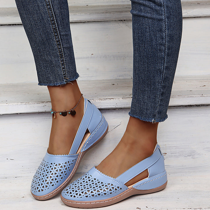 Women's Breathable Cutout Comfort Shoes – Lightweight Slingback Walking Flats
