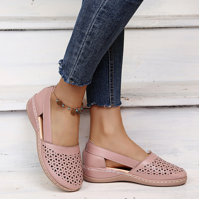 Women's Breathable Cutout Comfort Shoes – Lightweight Slingback Walking Flats