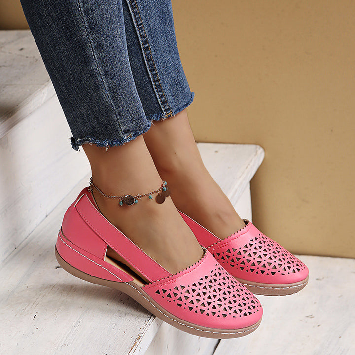 Women's Breathable Cutout Comfort Shoes – Lightweight Slingback Walking Flats